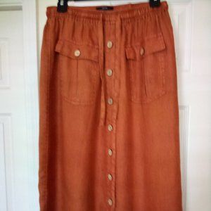 Nicole Miller Linen Midi Skirt